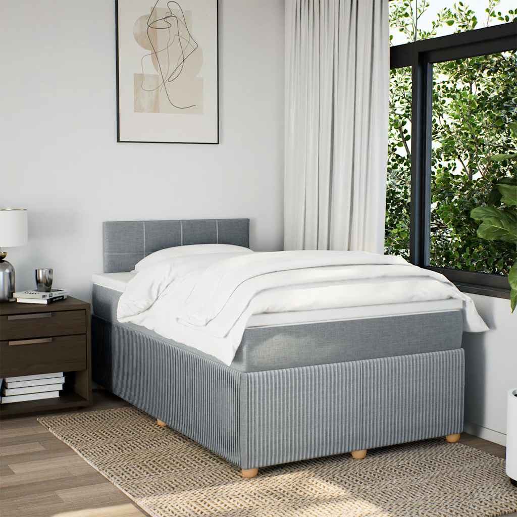 Sommier à lattes de lit avec matelas Gris clair 120x200cm Tissu - XIOS