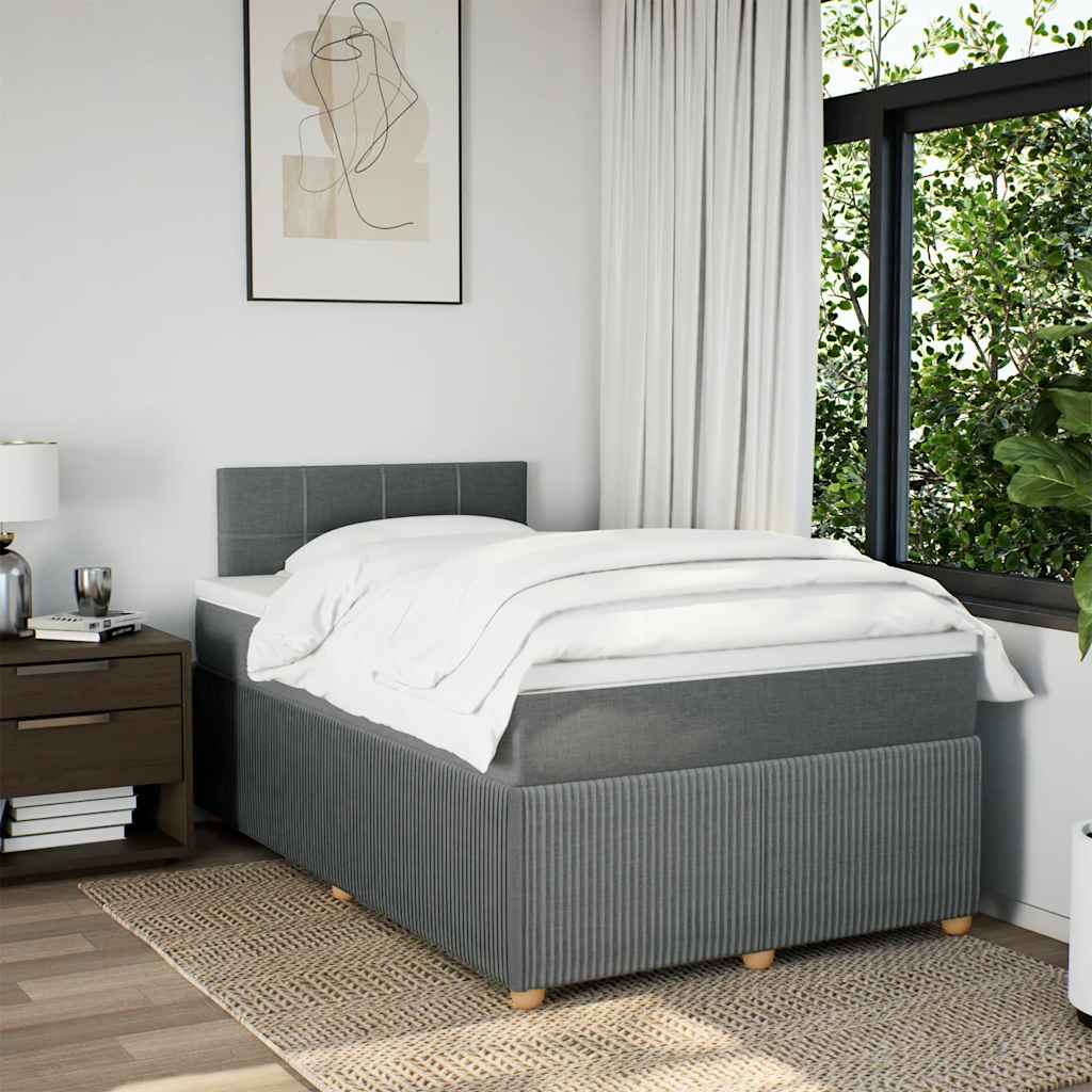Sommier à lattes de lit avec matelas Gris foncé 120x200cm Tissu - XIOS