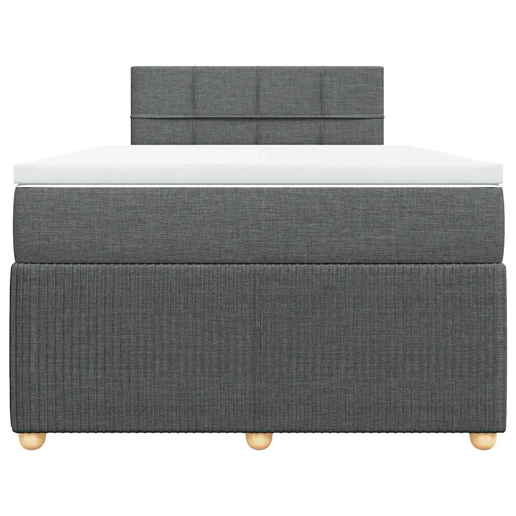 Sommier à lattes de lit avec matelas Gris foncé 120x200cm Tissu - XIOS