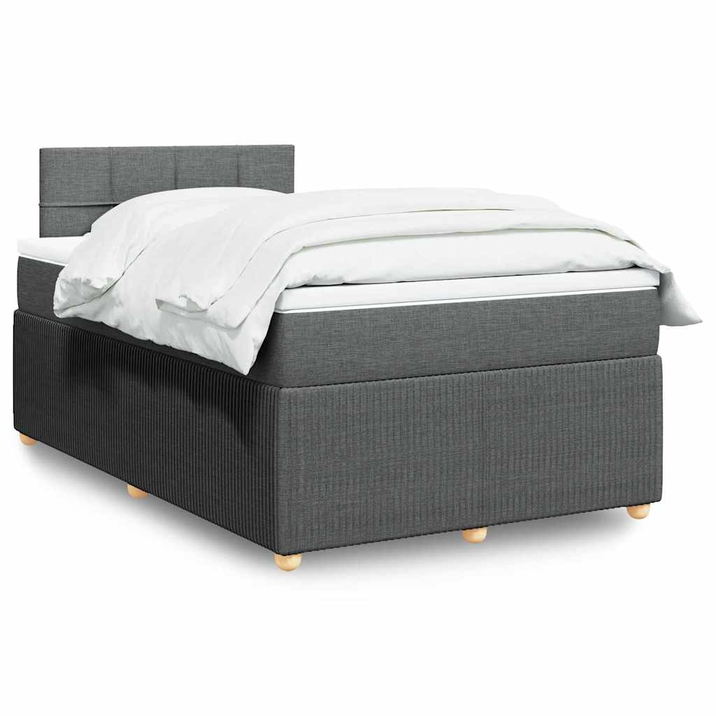 Sommier à lattes de lit avec matelas Gris foncé 120x200cm Tissu - XIOS