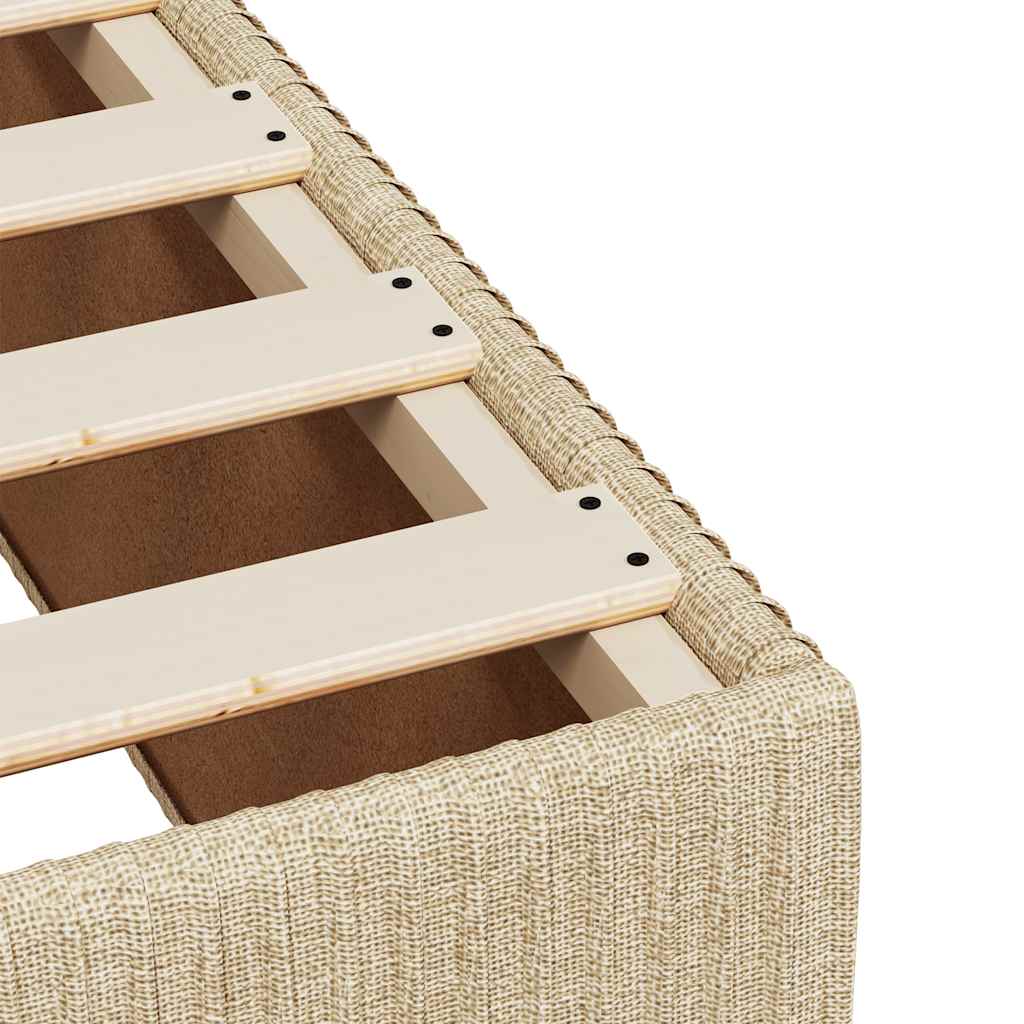 Sommier à lattes de lit avec matelas Crème 120x200 cm Tissu - XIOS