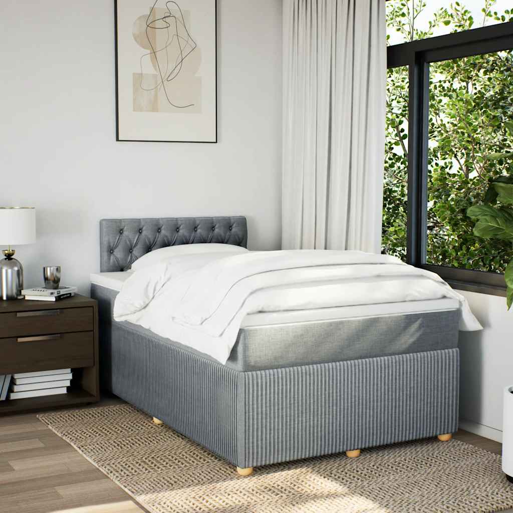 Sommier à lattes de lit avec matelas Gris clair 120x200cm Tissu - XIOS