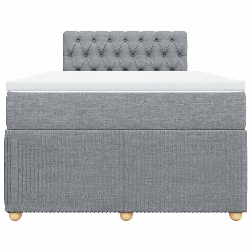 Sommier à lattes de lit avec matelas Gris clair 120x200cm Tissu - XIOS