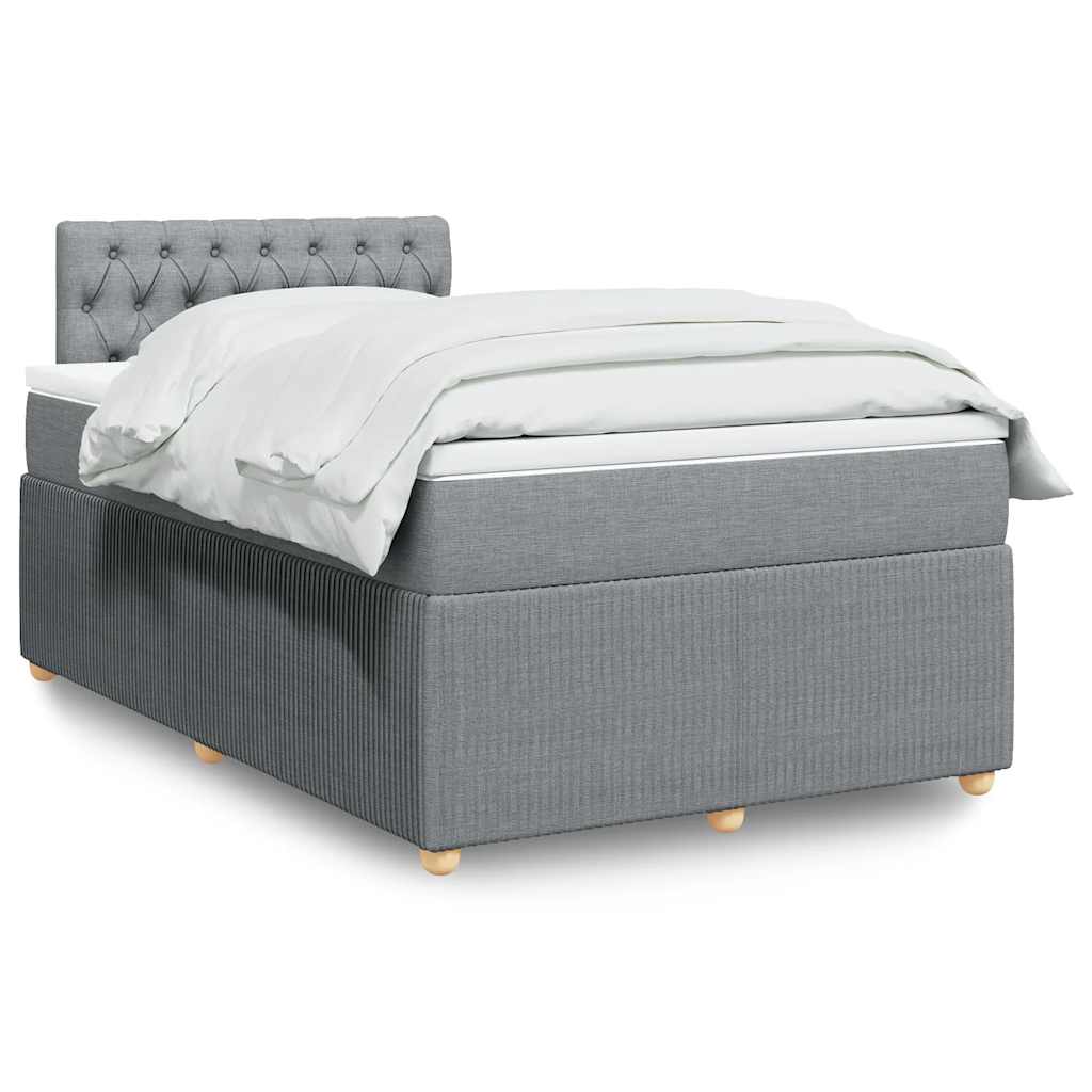 Sommier à lattes de lit avec matelas Gris clair 120x200cm Tissu - XIOS