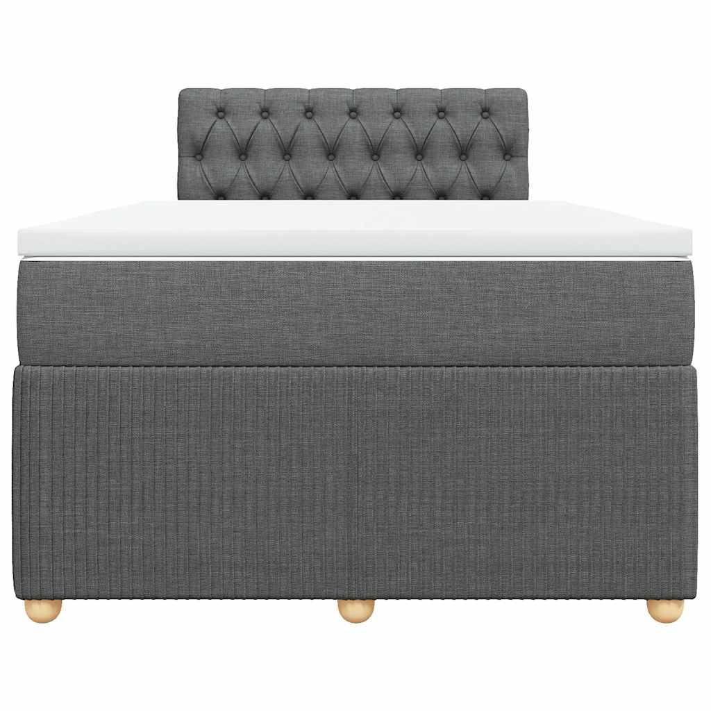 Sommier à lattes de lit avec matelas Gris foncé 120x200cm Tissu - XIOS