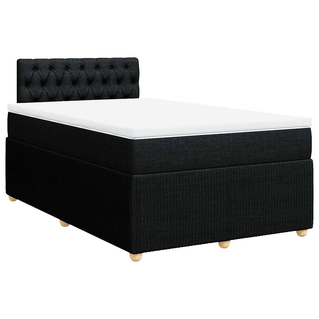 Sommier à lattes de lit avec matelas Noir 120x200 cm Tissu - XIOS