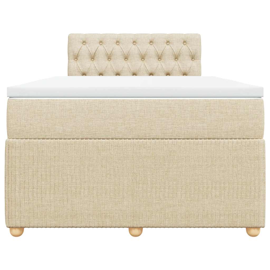 Sommier à lattes de lit avec matelas Crème 120x200 cm Tissu - XIOS
