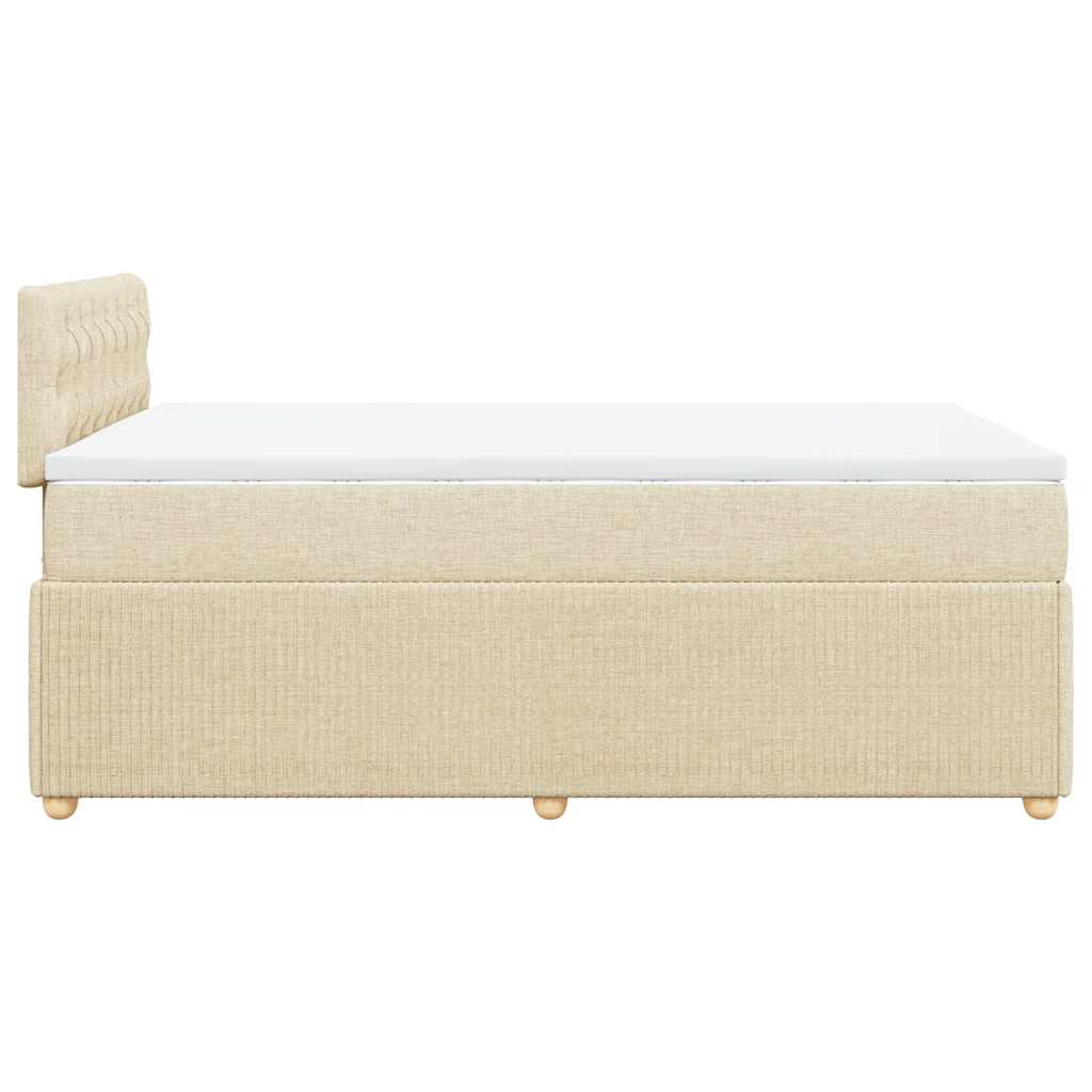 Sommier à lattes de lit avec matelas Crème 120x200 cm Tissu - XIOS