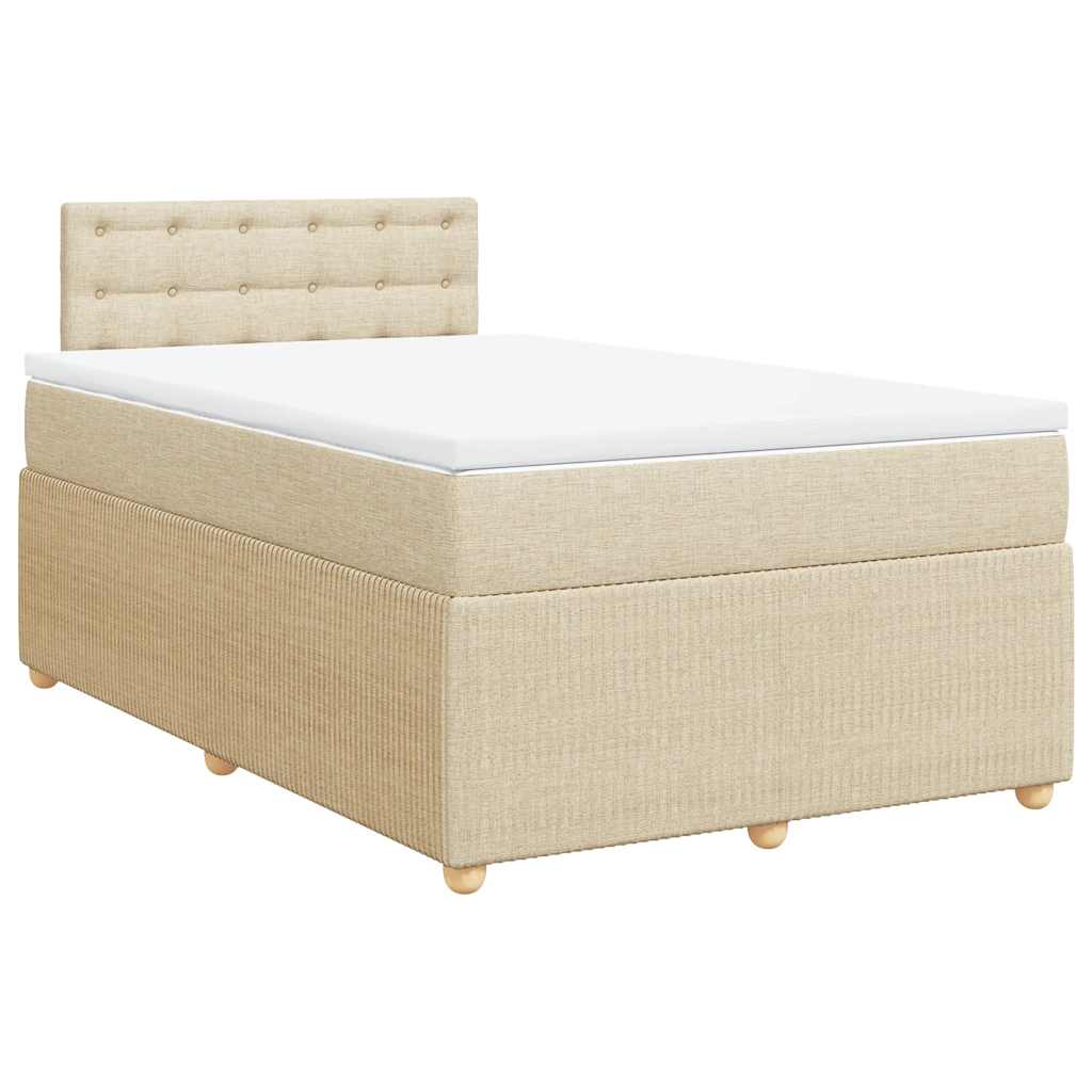 Sommier à lattes de lit avec matelas Crème 120x200 cm Tissu - XIOS
