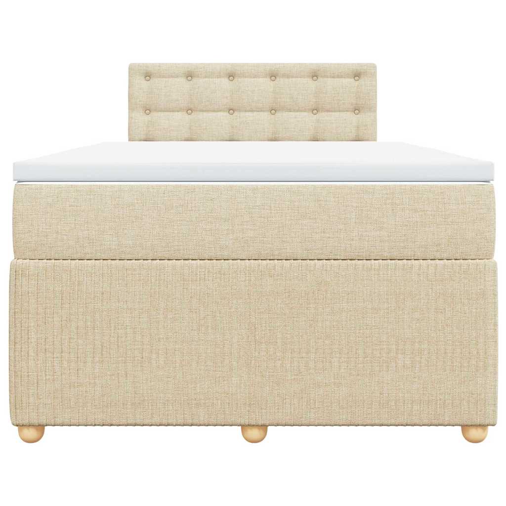 Sommier à lattes de lit avec matelas Crème 120x200 cm Tissu - XIOS