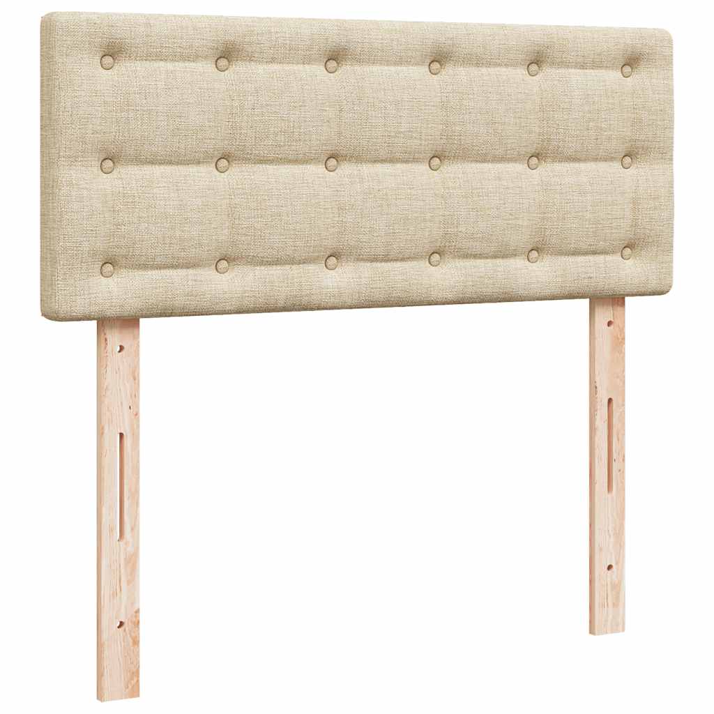 Sommier à lattes de lit avec matelas Crème 120x200 cm Tissu - XIOS
