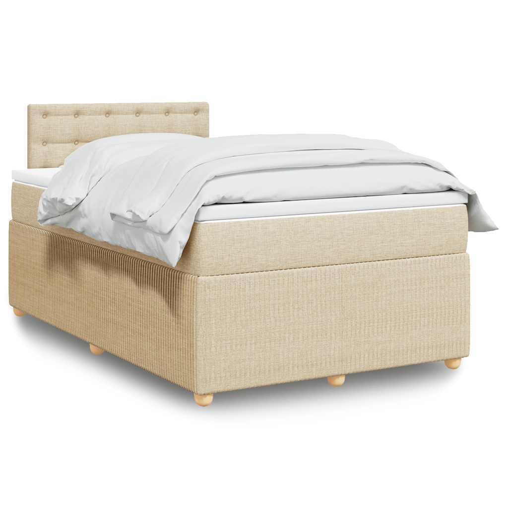 Sommier à lattes de lit avec matelas Crème 120x200 cm Tissu - XIOS