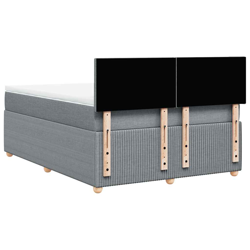Sommier à lattes de lit avec matelas Gris clair 140x190cm Tissu - XIOS