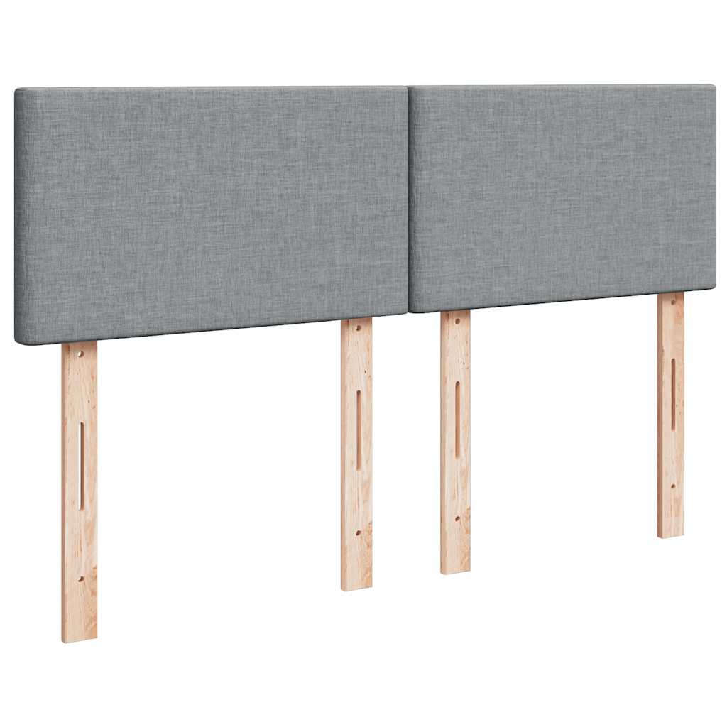 Sommier à lattes de lit avec matelas Gris clair 140x190cm Tissu - XIOS