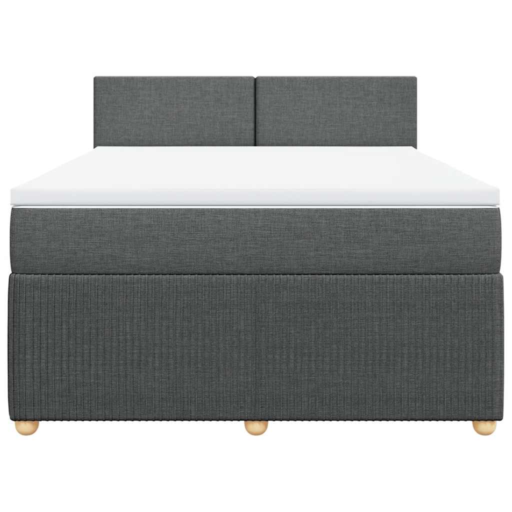 Sommier à lattes de lit avec matelas Gris foncé 140x190cm Tissu - XIOS