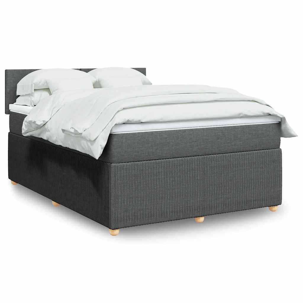 Sommier à lattes de lit avec matelas Gris foncé 140x190cm Tissu - XIOS
