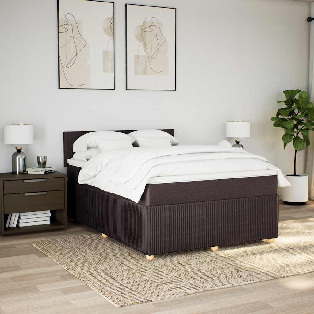 Sommier à lattes de lit avec matelas Marron foncé 140x190 cm - XIOS