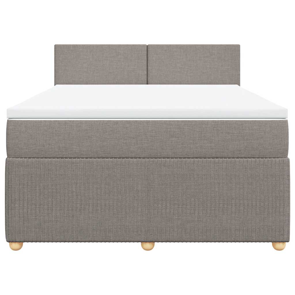 Sommier à lattes de lit avec matelas Taupe 140x190 cm Tissu - XIOS