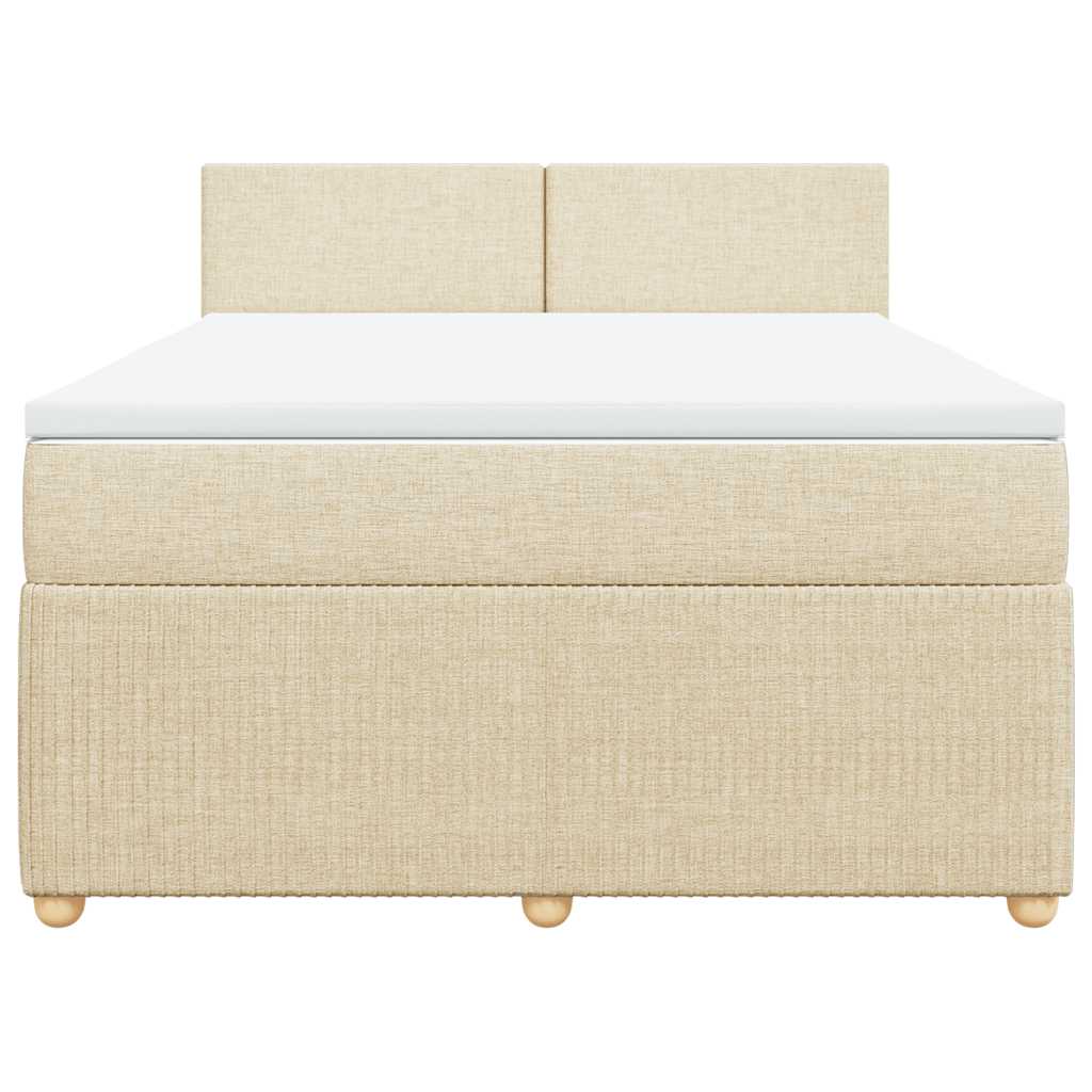 Sommier à lattes de lit avec matelas Crème 140x190 cm Tissu - XIOS