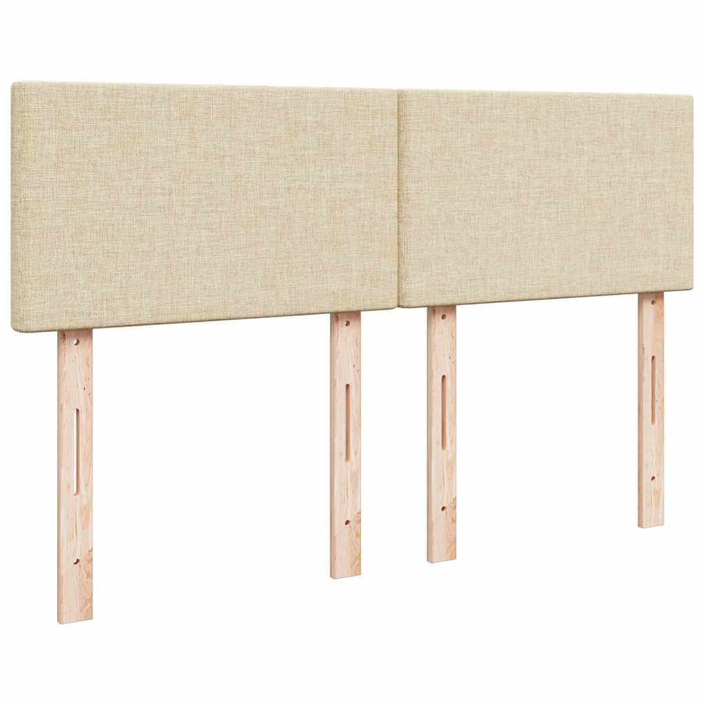 Sommier à lattes de lit avec matelas Crème 140x190 cm Tissu