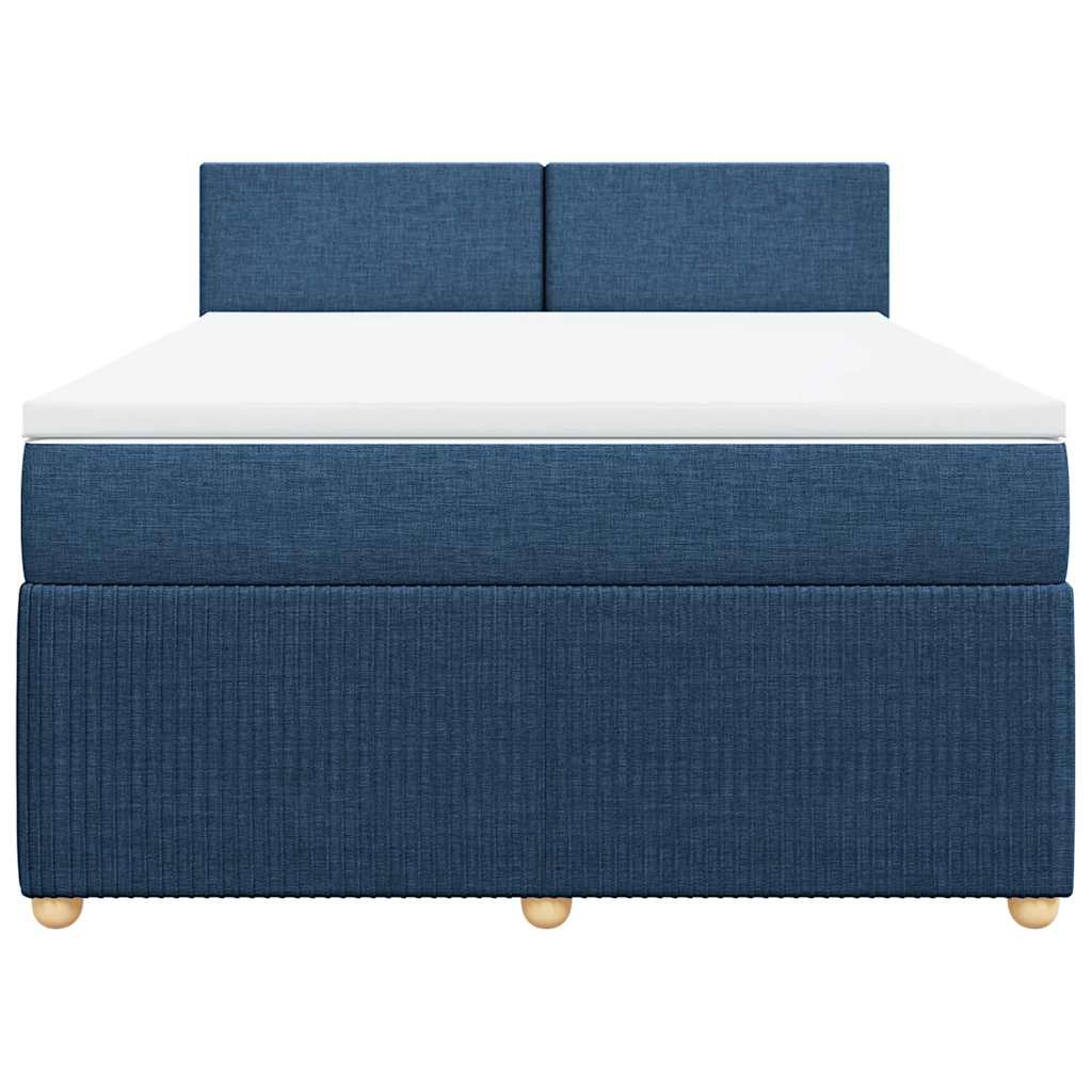 Sommier à lattes de lit avec matelas Bleu 140x190 cm Tissu - XIOS