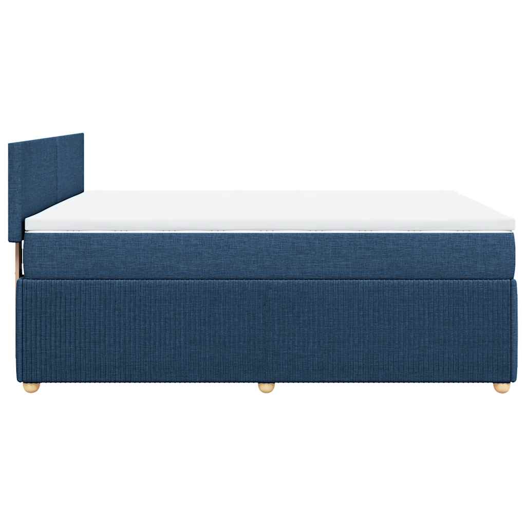Sommier à lattes de lit avec matelas Bleu 140x190 cm Tissu - XIOS