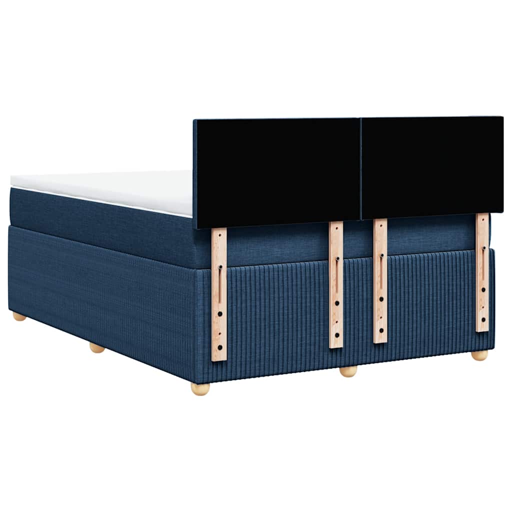Sommier à lattes de lit avec matelas Bleu 140x190 cm Tissu - XIOS
