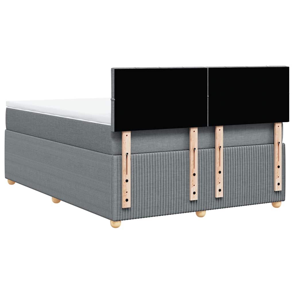 Sommier à lattes de lit avec matelas Gris clair 140x190cm Tissu - XIOS