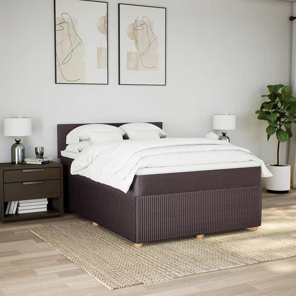 Sommier à lattes de lit avec matelas Marron foncé 140x190 cm - XIOS