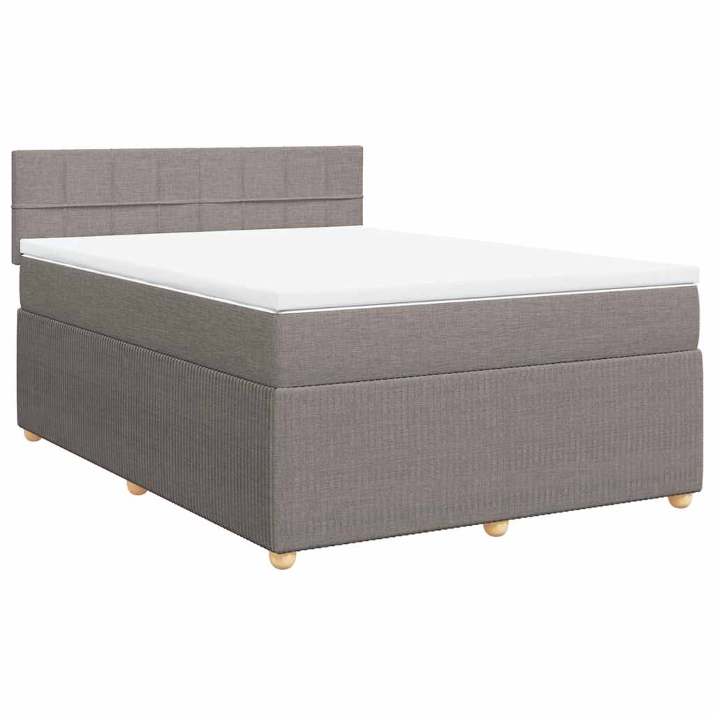 Sommier à lattes de lit avec matelas Taupe 140x190 cm Tissu - XIOS