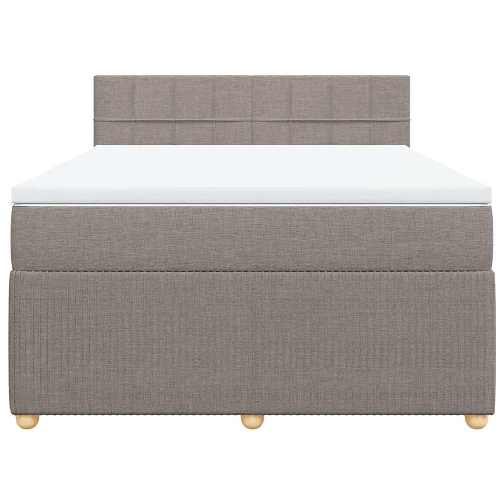 Sommier à lattes de lit avec matelas Taupe 140x190 cm Tissu - XIOS