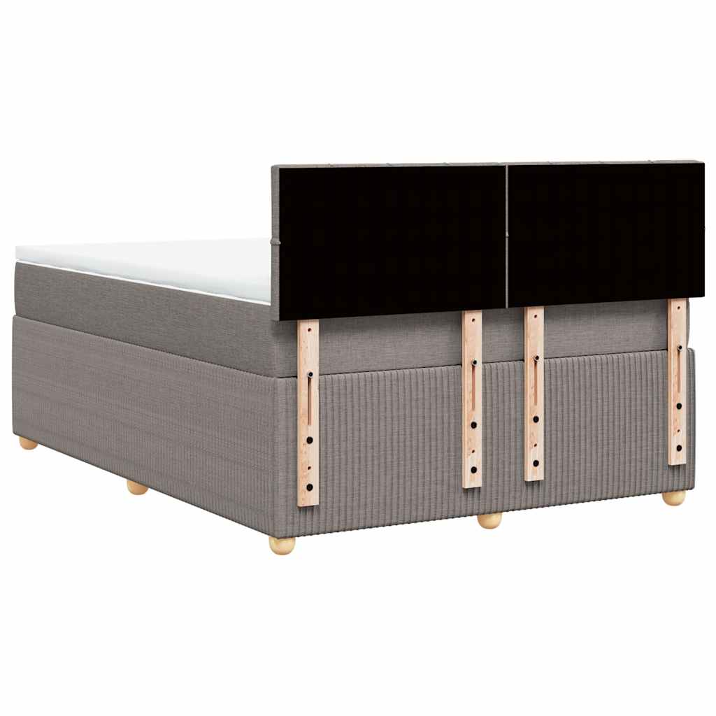 Sommier à lattes de lit avec matelas Taupe 140x190 cm Tissu - XIOS