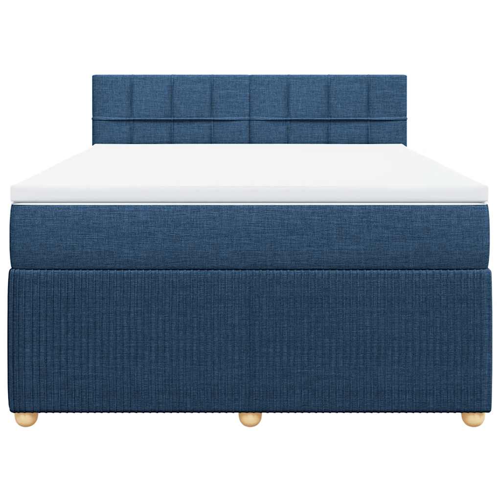 Sommier à lattes de lit avec matelas Bleu 140x190 cm Tissu - XIOS
