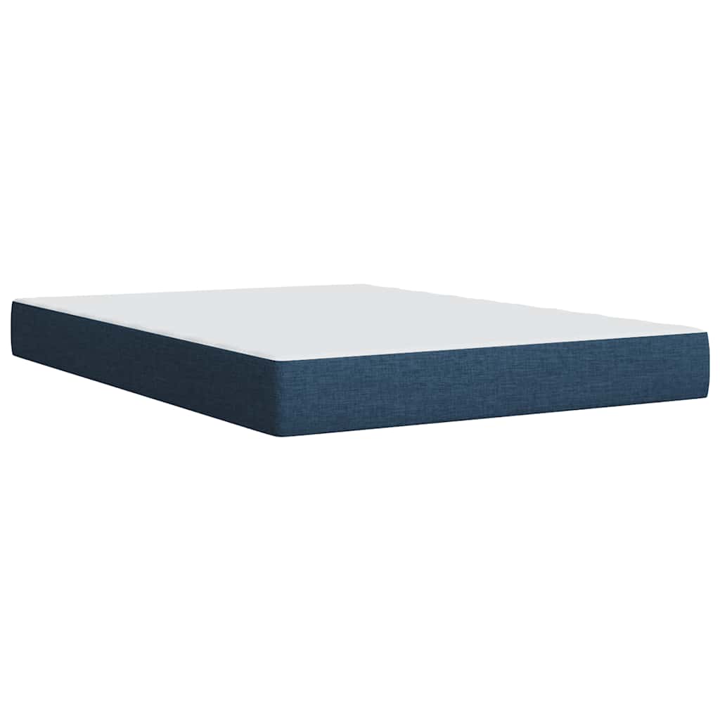 Sommier à lattes de lit avec matelas Bleu 140x190 cm Tissu - XIOS