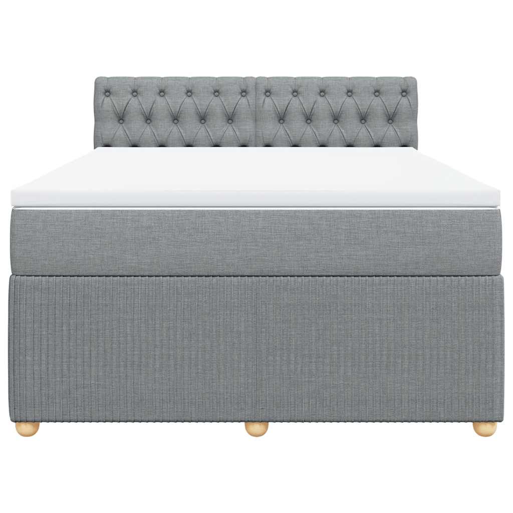 Sommier à lattes de lit avec matelas Gris clair 140x190cm Tissu - XIOS
