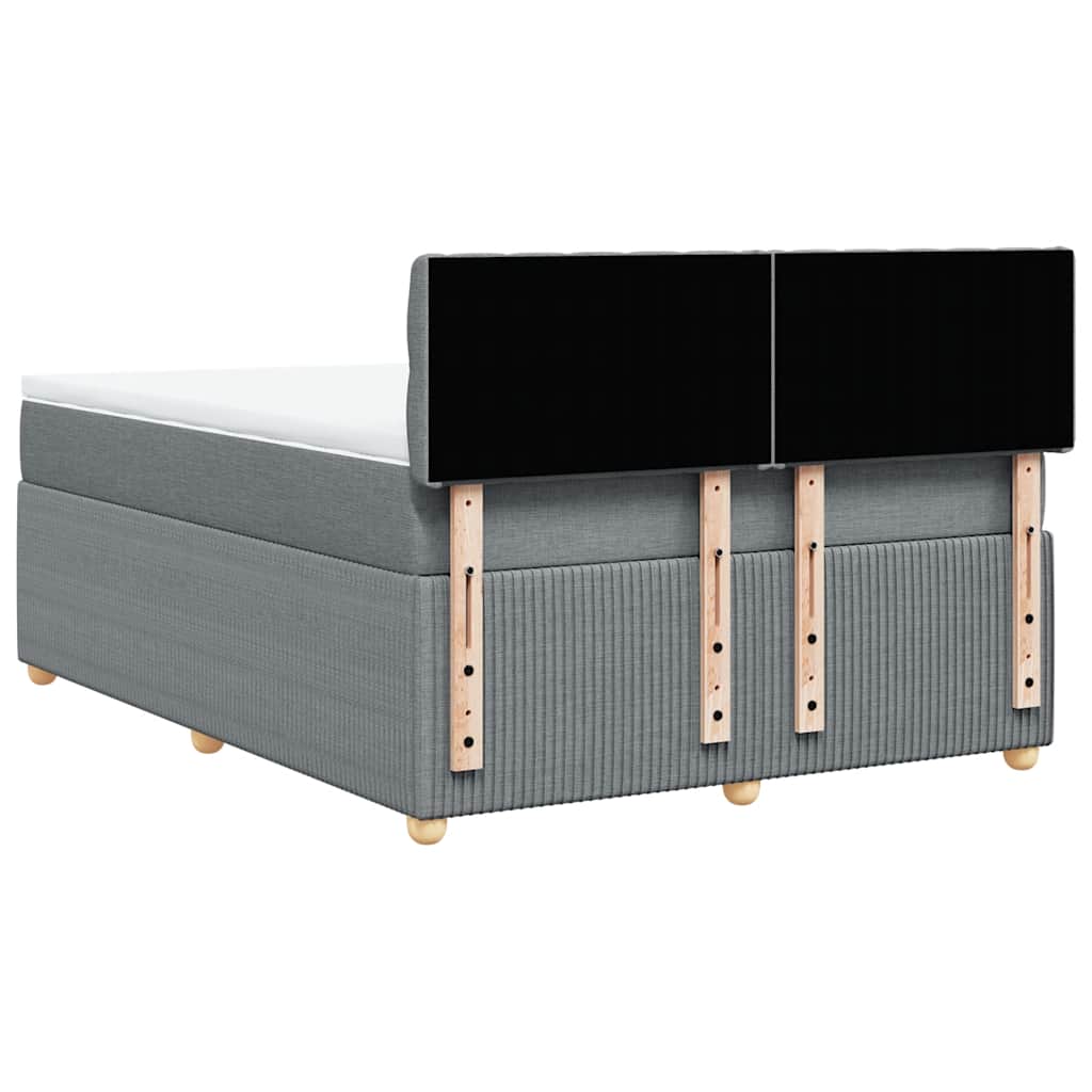Sommier à lattes de lit avec matelas Gris clair 140x190cm Tissu - XIOS