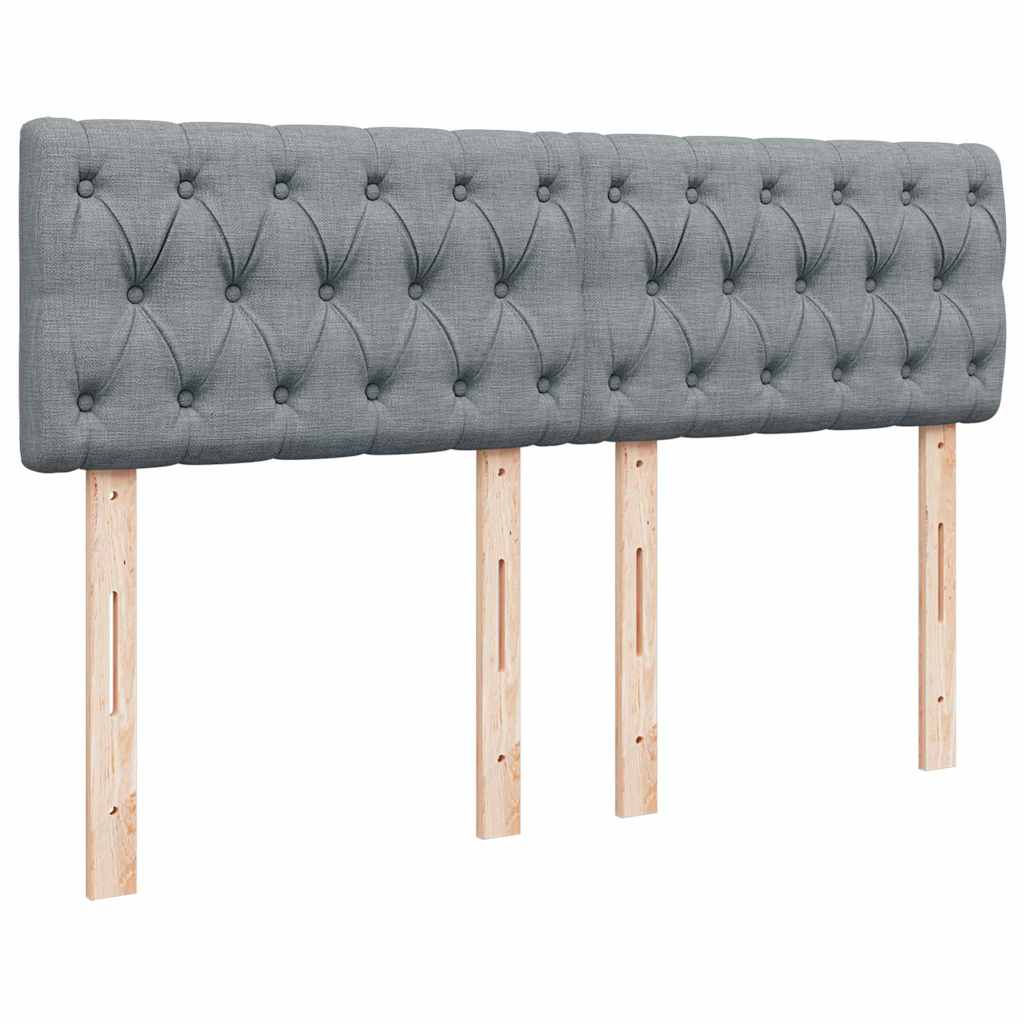 Sommier à lattes de lit avec matelas Gris clair 140x190cm Tissu - XIOS