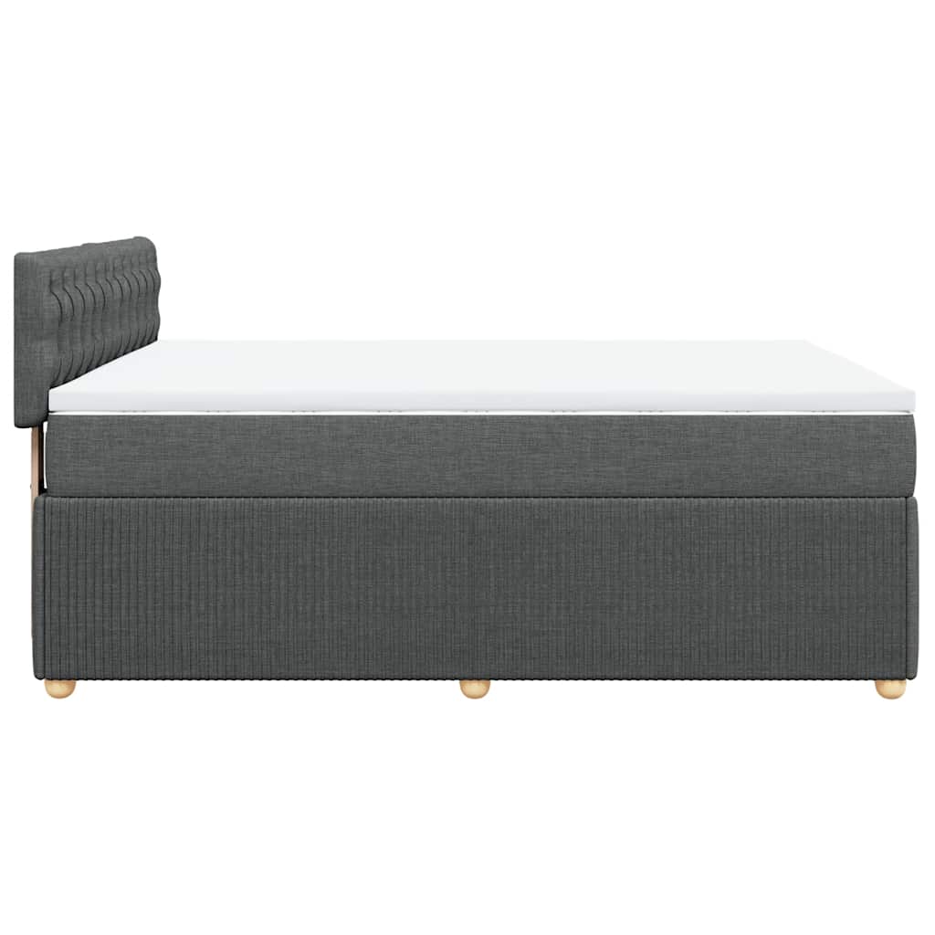 Sommier à lattes de lit avec matelas Gris foncé 140x190cm Tissu - XIOS