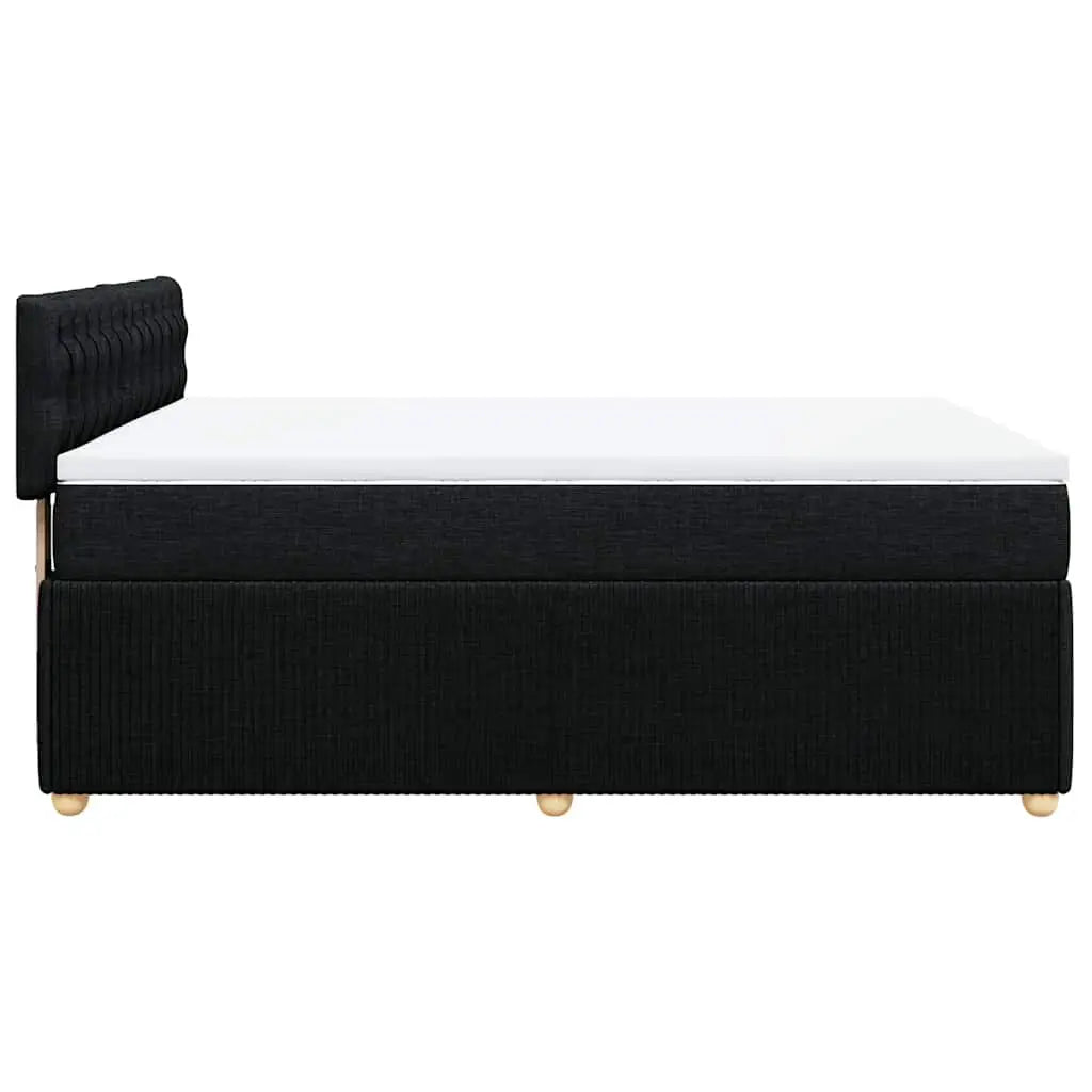 Sommier à lattes de lit avec matelas Noir 140x190 cm Tissu - XIOS