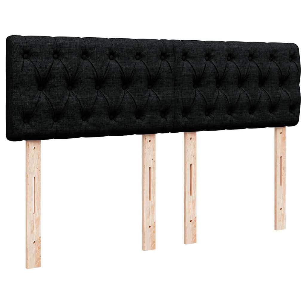 Sommier à lattes de lit avec matelas Noir 140x190 cm Tissu - XIOS