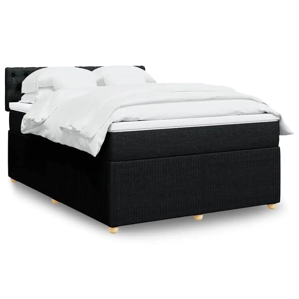 Sommier à lattes de lit avec matelas Noir 140x190 cm Tissu - XIOS