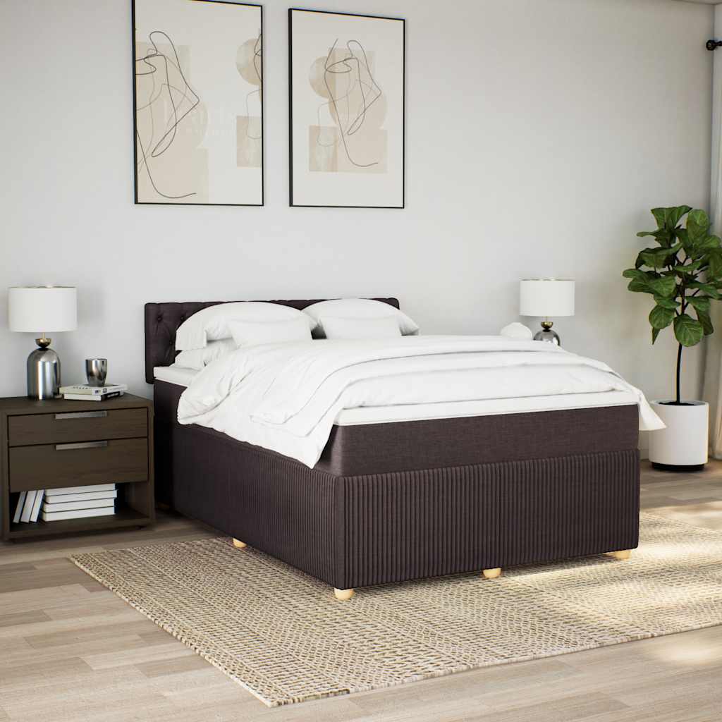 Sommier à lattes de lit avec matelas Marron foncé 140x190 cm - XIOS