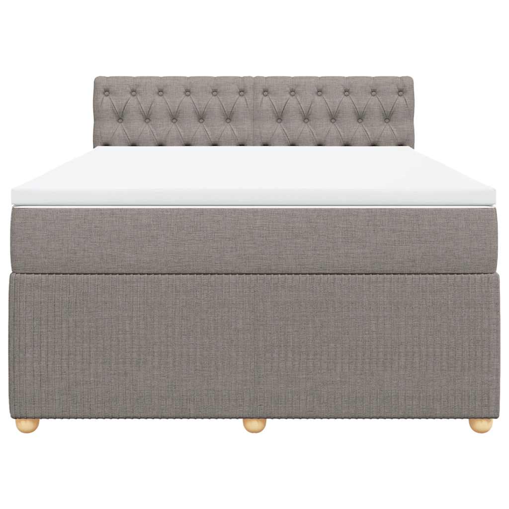 Sommier à lattes de lit avec matelas Taupe 140x190 cm Tissu - XIOS