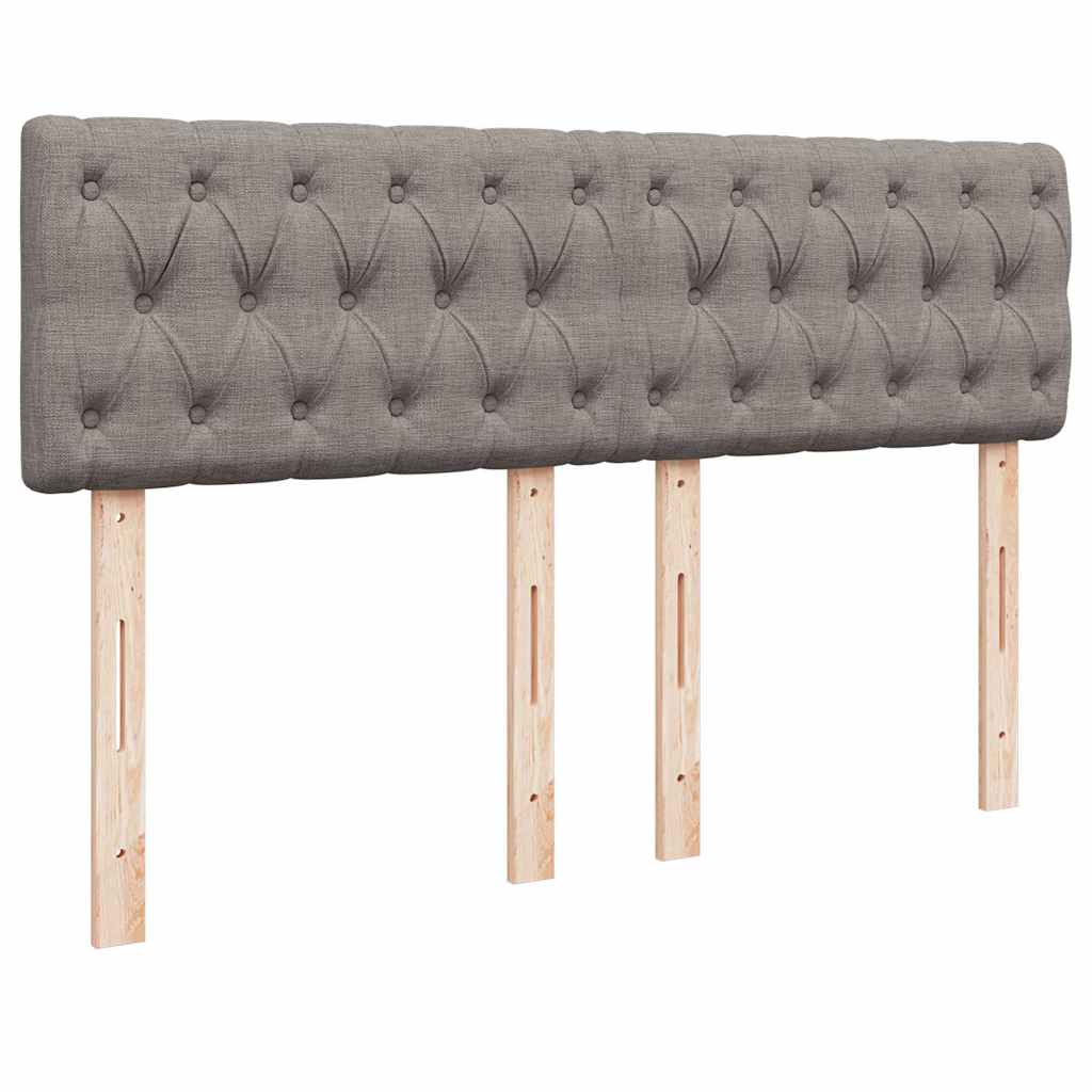 Sommier à lattes de lit avec matelas Taupe 140x190 cm Tissu - XIOS