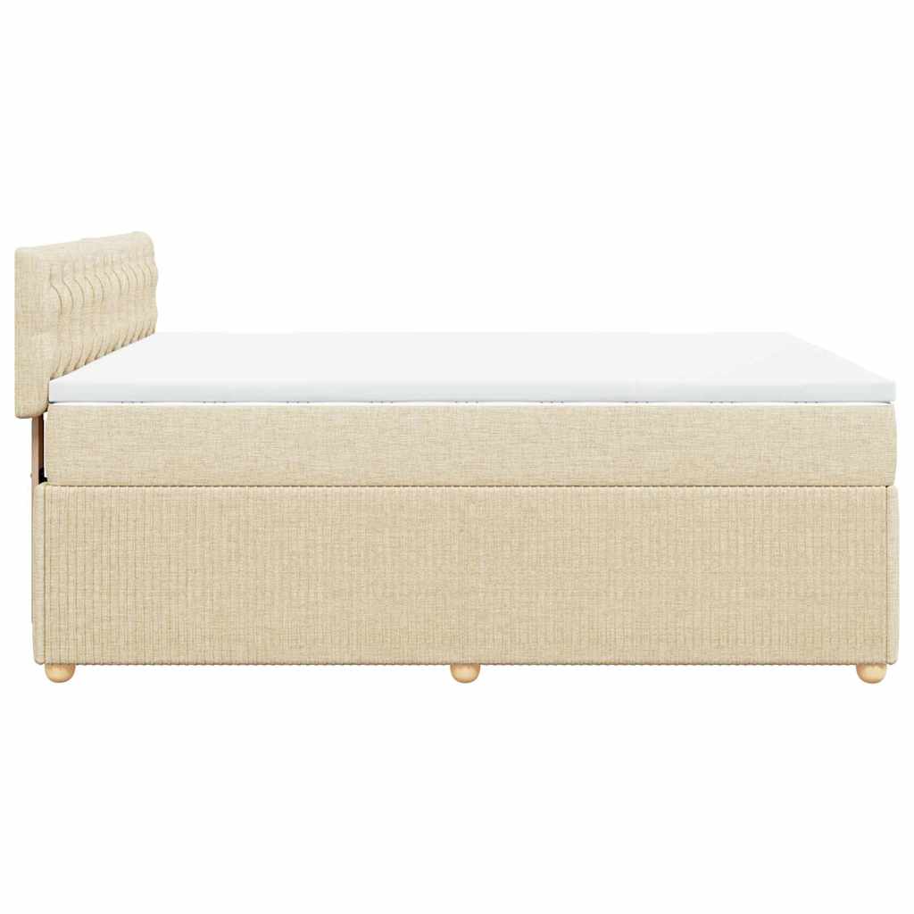 Sommier à lattes de lit avec matelas Crème 140x190 cm Tissu - XIOS