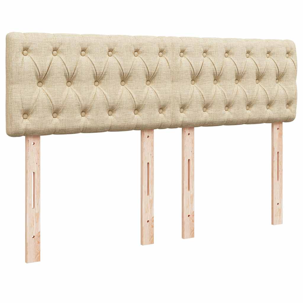 Sommier à lattes de lit avec matelas Crème 140x190 cm Tissu - XIOS