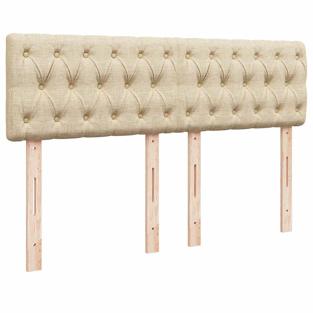 Sommier à lattes de lit avec matelas Crème 140x190 cm Tissu - XIOS