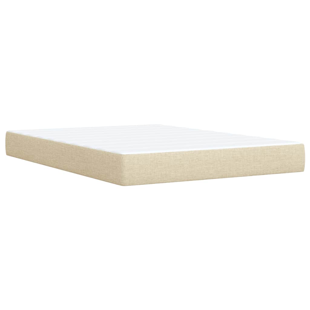 Sommier à lattes de lit avec matelas Crème 140x190 cm Tissu - XIOS