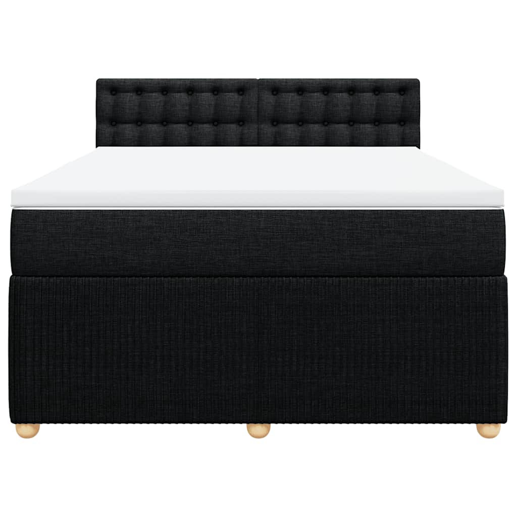 Sommier à lattes de lit avec matelas Noir 140x190 cm Tissu - XIOS