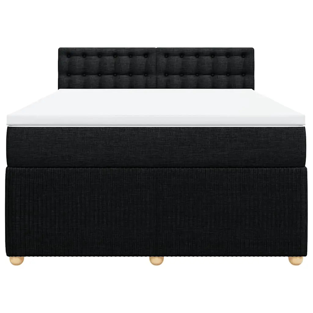 Sommier à lattes de lit avec matelas Noir 140x190 cm Tissu - XIOS